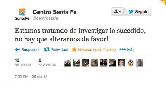 El tuit fue borrado de la cuenta @centrostafe